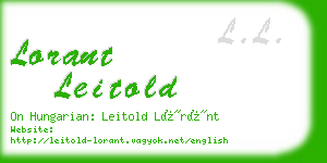 lorant leitold business card